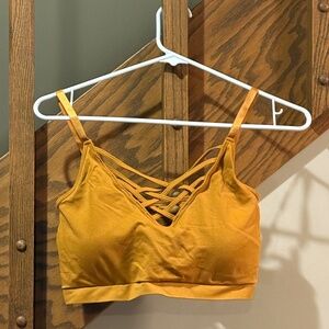 Zenana Outfitters Mustard Strappy Bralette 1X 2X Plus Size Seamless